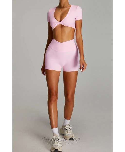 Жіночий фітнес комплект Crop T-shirt + Shorts model 188